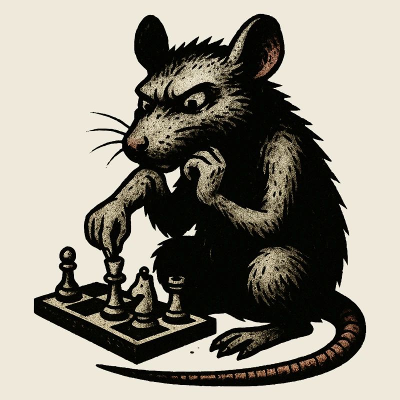 Ratte am Schachbrett