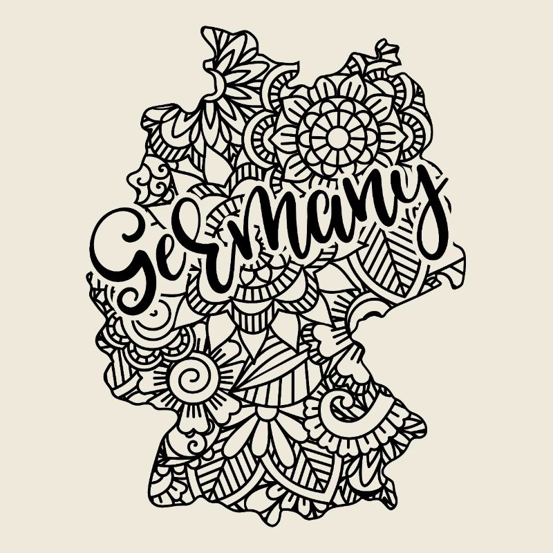 Map Germany Mandala Floral Deutschland