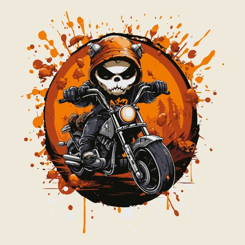Skelett-Biker im Halloween-Rausch