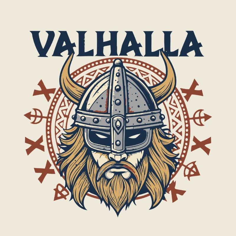 Walhalla Wikinger Helm Illustration