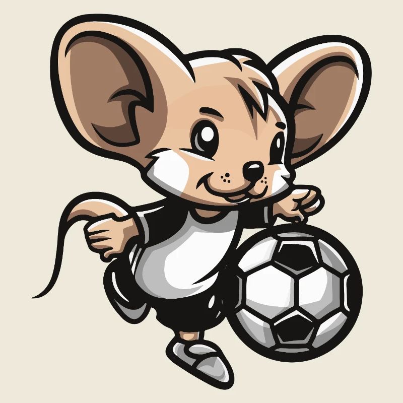 Mouse Soccer Hero Cartoon Illustration