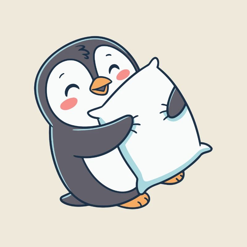 Penguin Heart & Soft Pillow