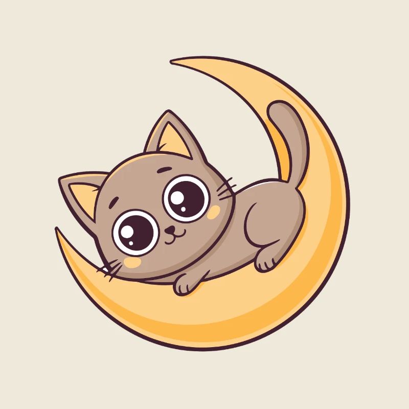 Kitten on Lunar Crescent