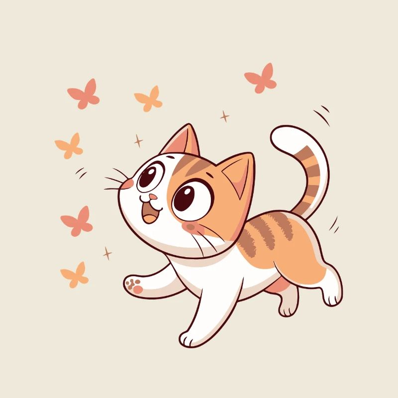 Happy Kitten Butterflies