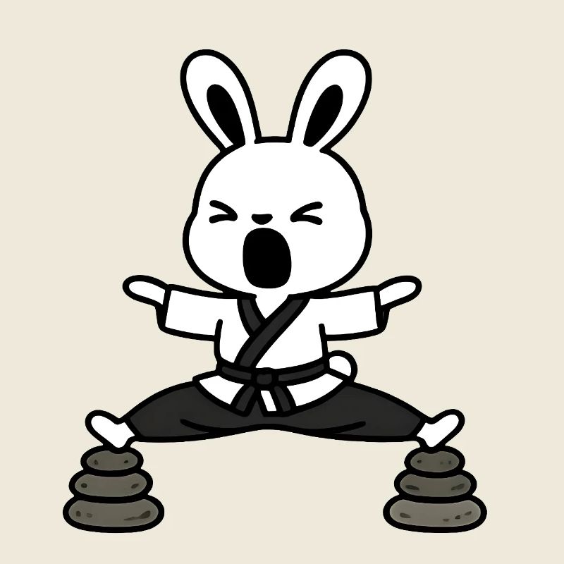 Zen Rabbit Kata auf Steinen