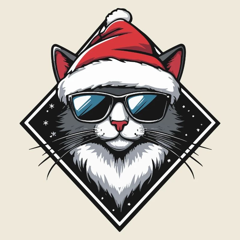 Katze Santa Weihnachten