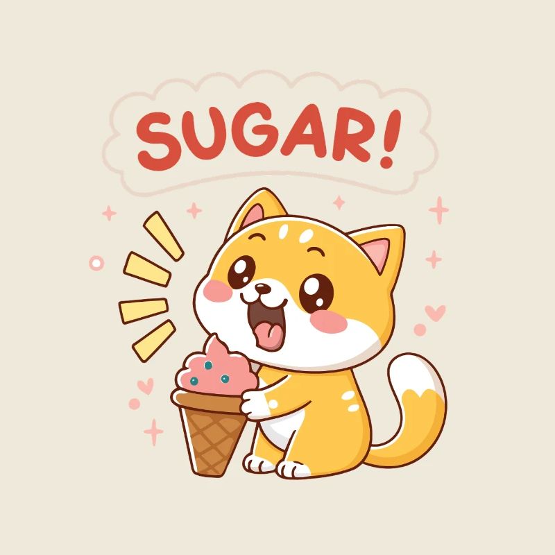 Kawaii Katzen-Eiscreme-Zucker