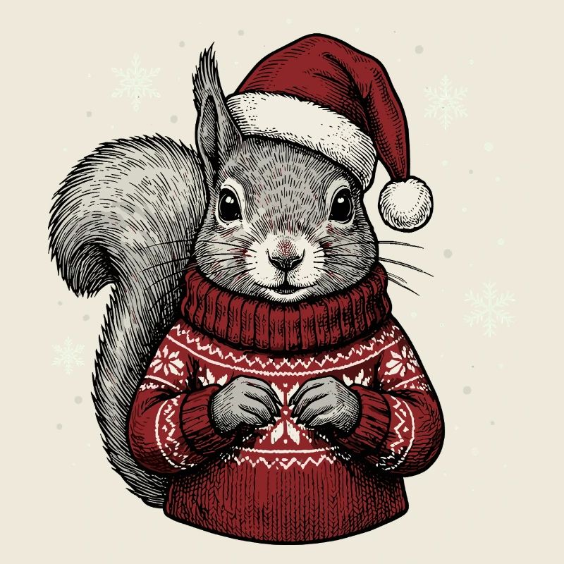 Pyjama au chapeau de Noël Écureuil