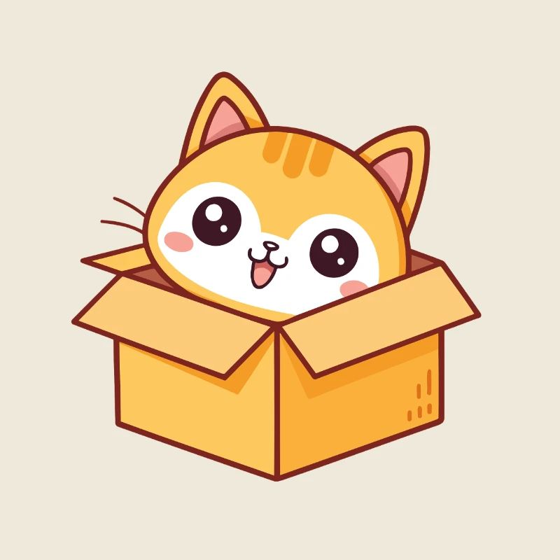 Kawaii-Kätzchen in der Box