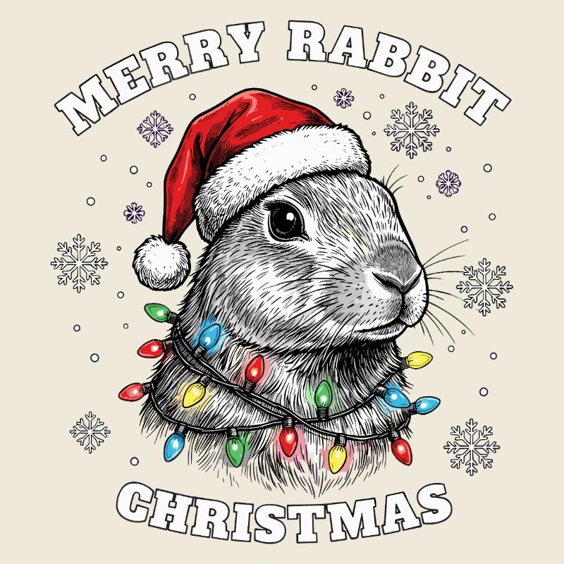 Noël lapin Noël Drôle Mignon