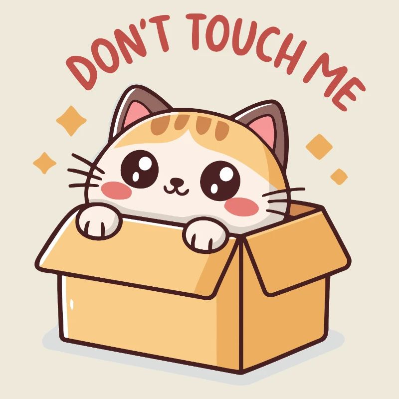Chat dans Boîte: Ne Pas Toucher