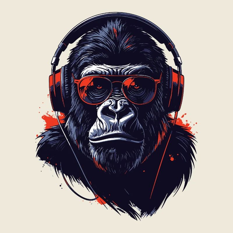 Gorille avec un casque Motif cool