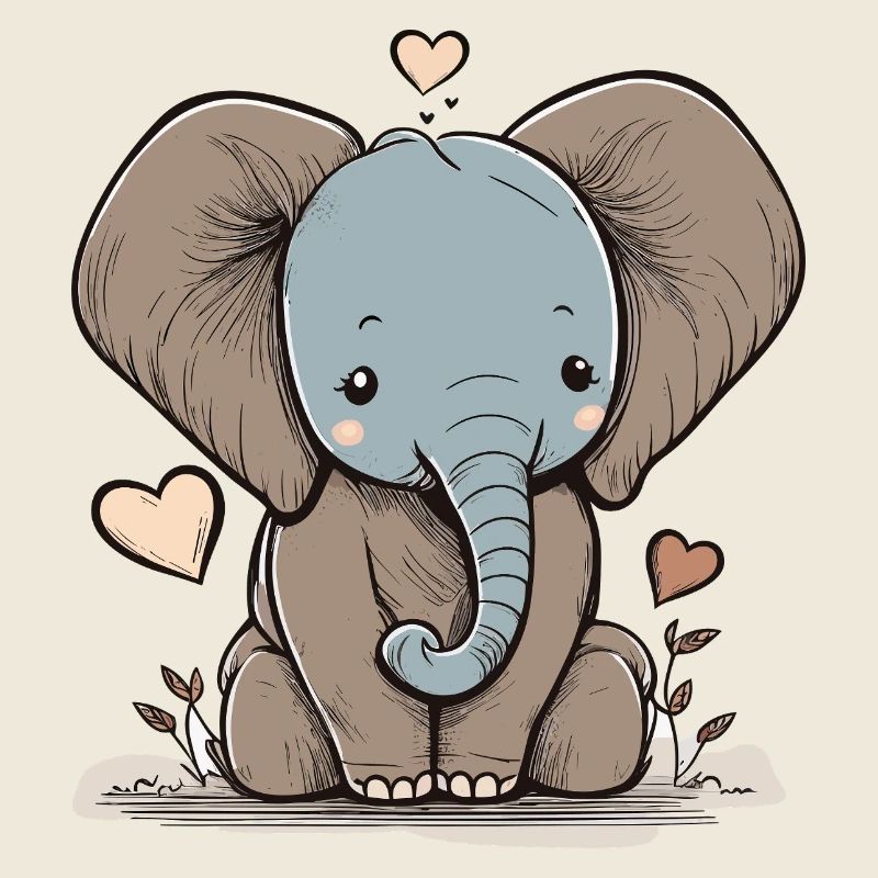 Kuschelefant mit Herz