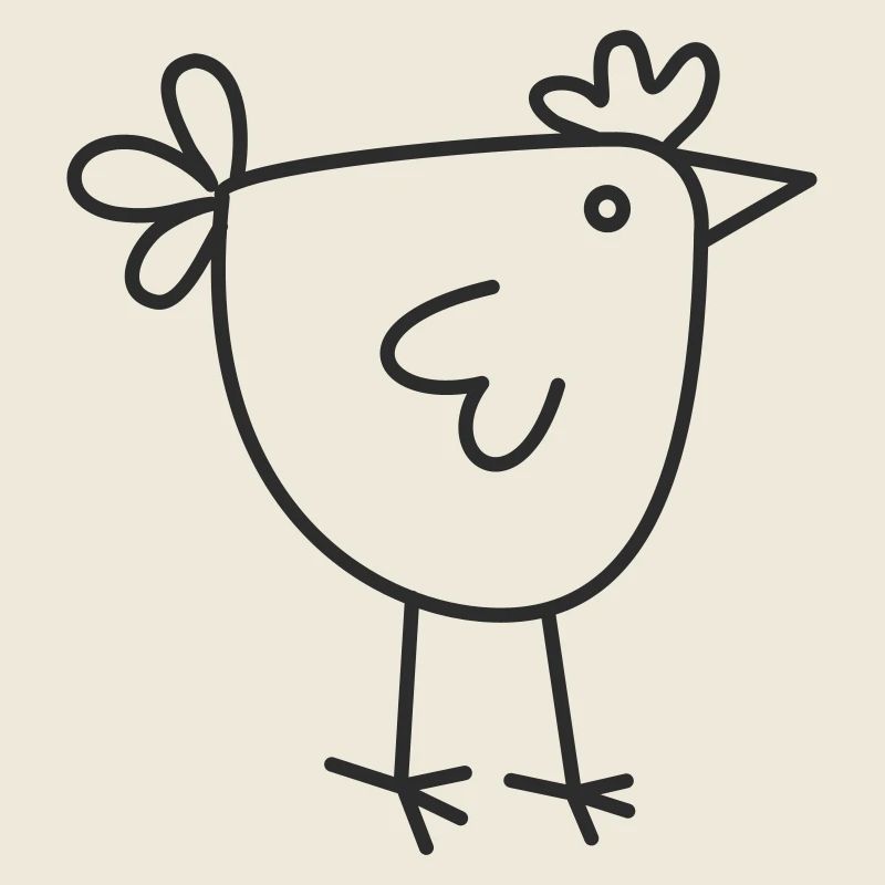 Chicken in line drawing