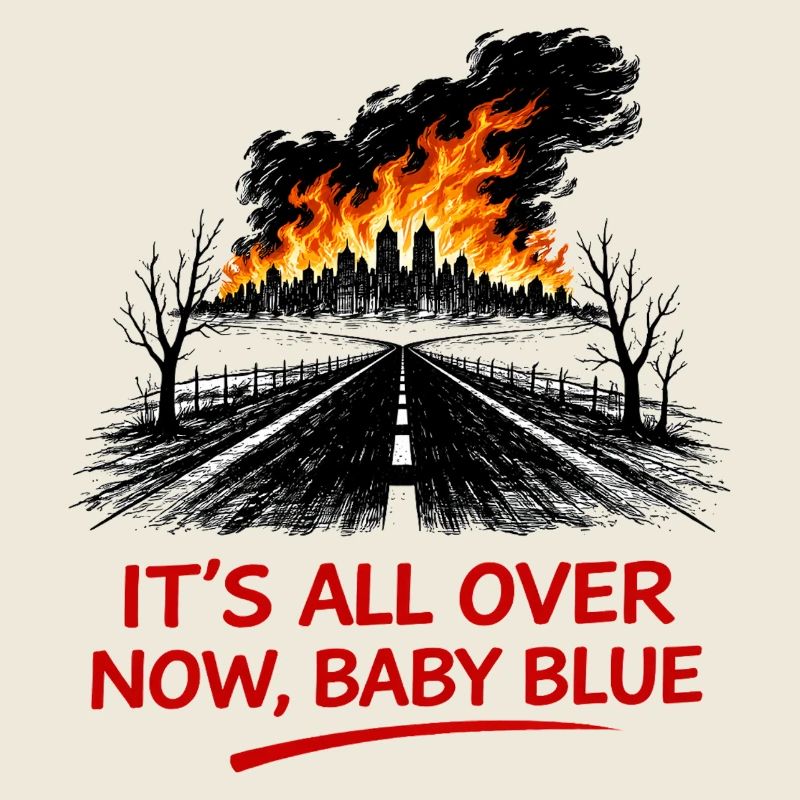 Flammes au-dessus de l’avenue de la rue