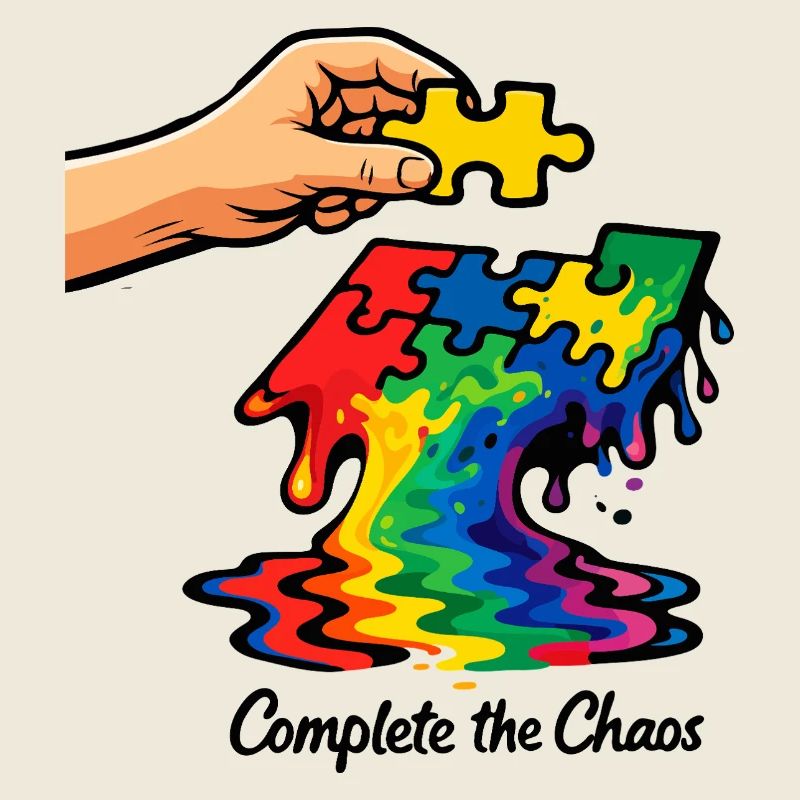 Pièce du puzzle sur l’autisme Art de sensibilisation arc-en-ciel