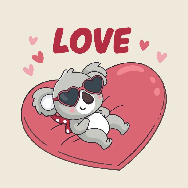 Koala Amoureux sur Cœur Doux