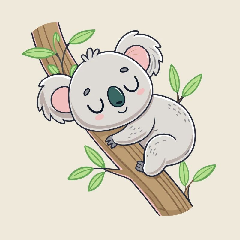 Sleeping Koala on Branch