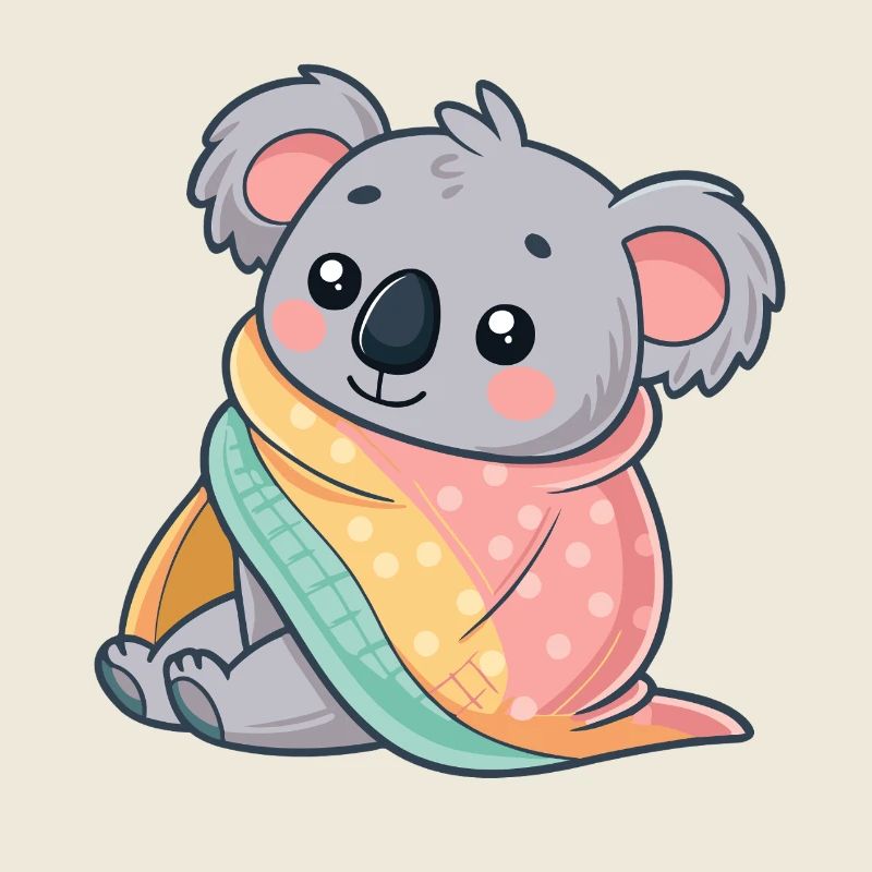 Koala cosy sous couverture