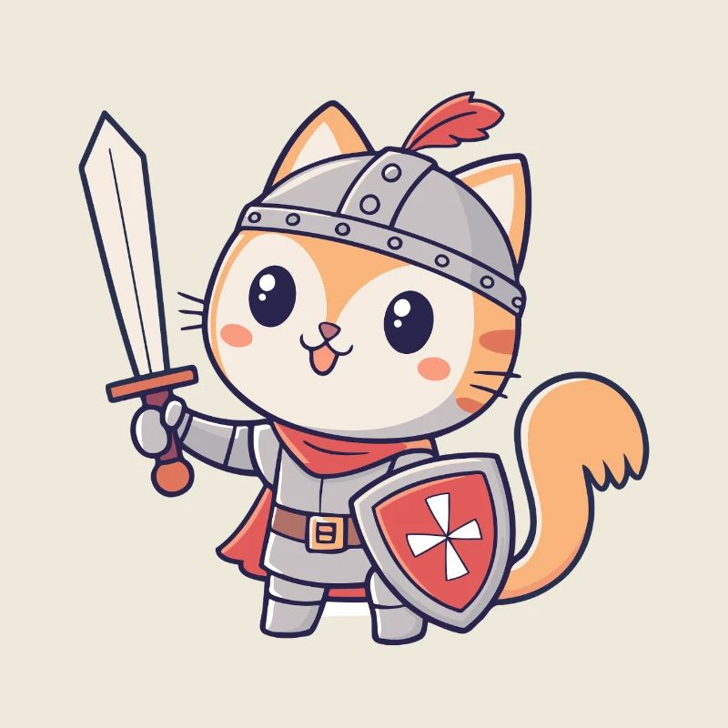 Cat Knight Sword and Shield