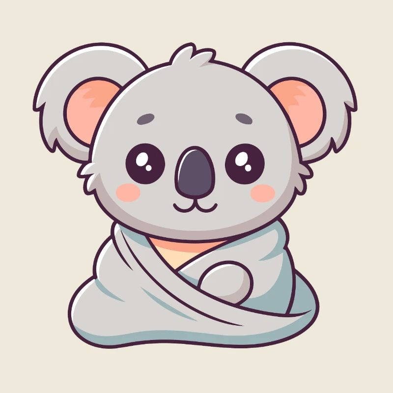 Cuddly Koala in Pastel Wrap