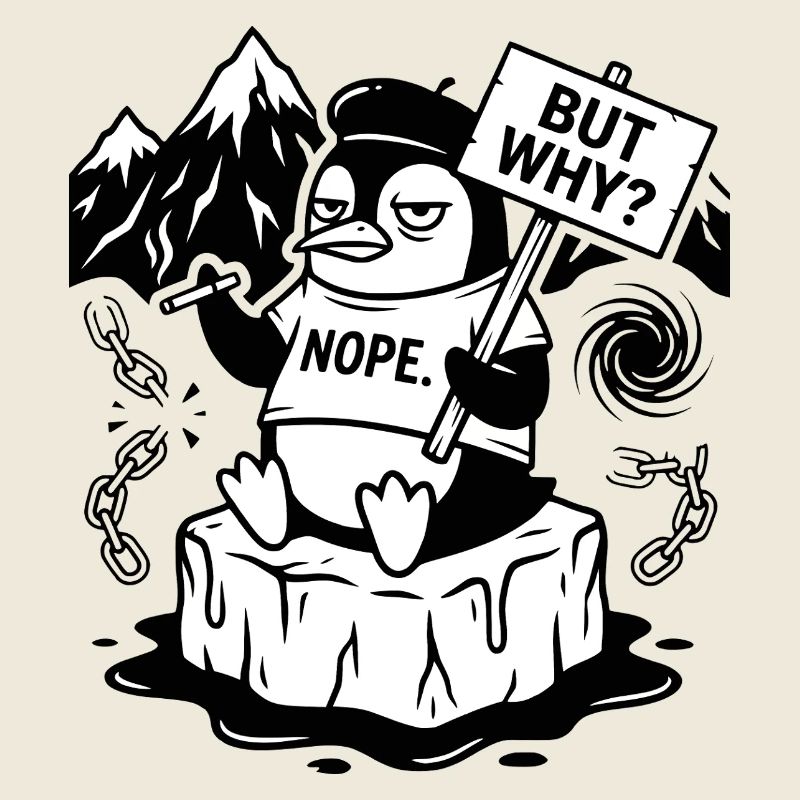 Nope Penguin - Funny Sarcastic Meme