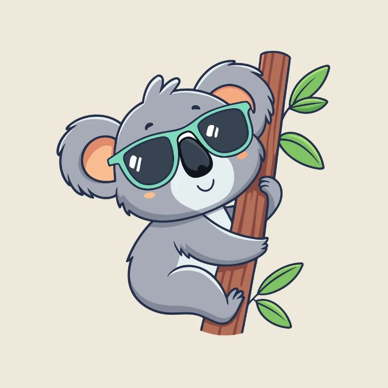 Koala branché lunettes soleil