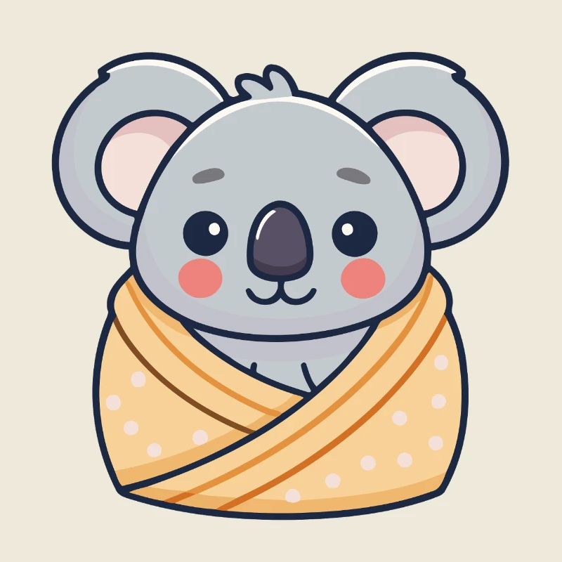 Koala cocon douillet pastel