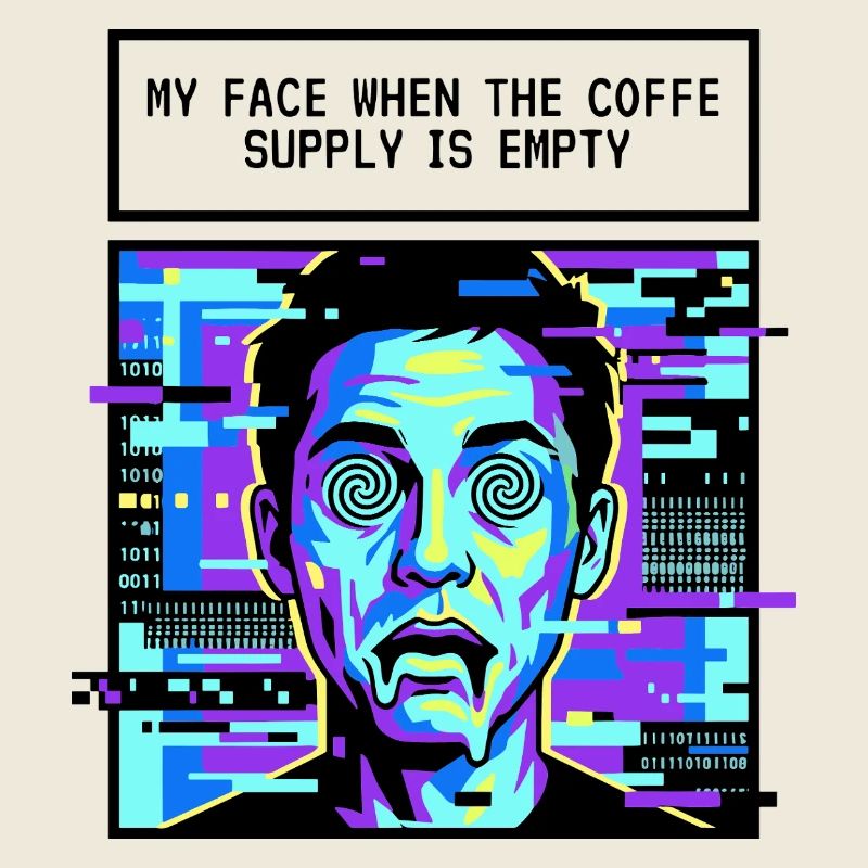 Mon visage quand le café est vide