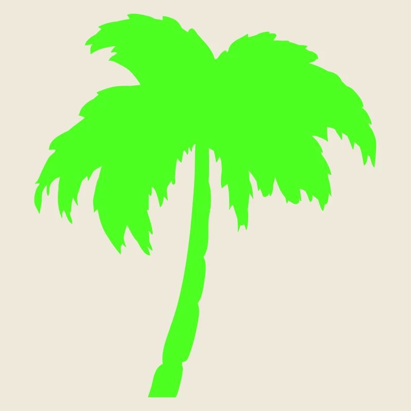 Neon palm tree silhouette on black