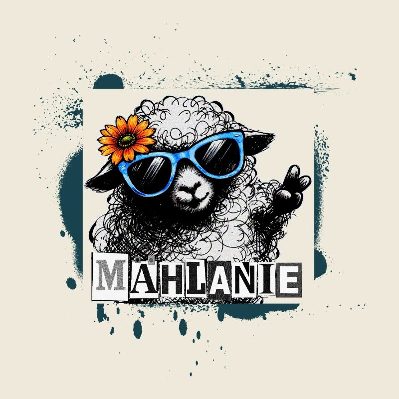 Mählanie – Cooles Schaf Pop-Art Graffiti