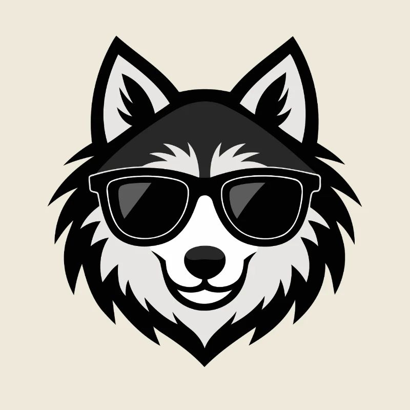 Wolf-Hipster-Sonnenbrille