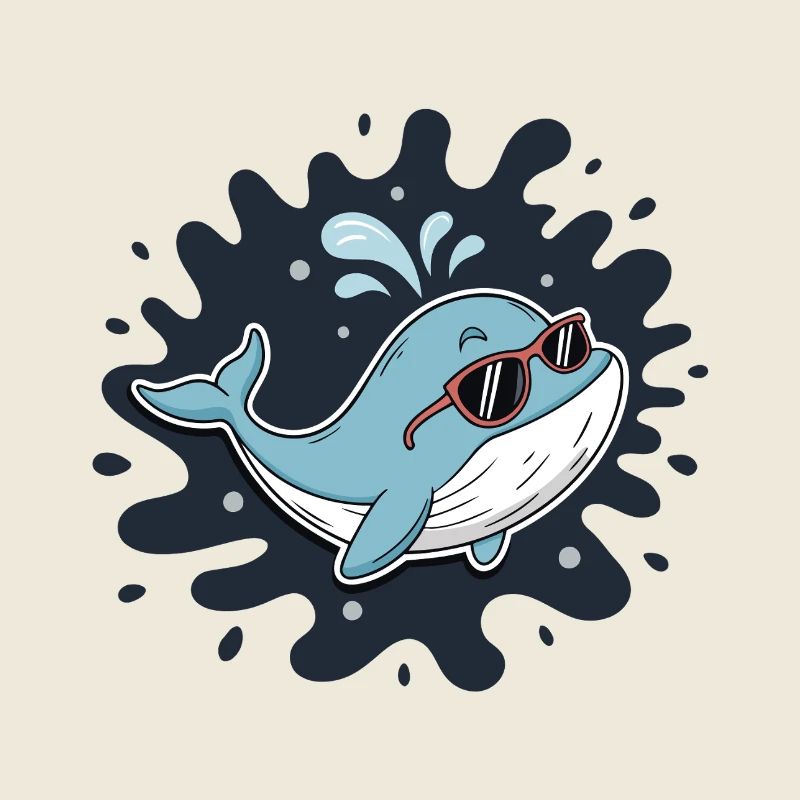 Baleine Chill avec Lunettes cool