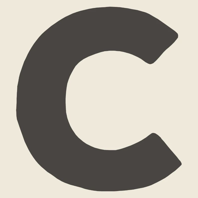Minimaler Buchstaben C fettgedruckte Monogrammtypografie