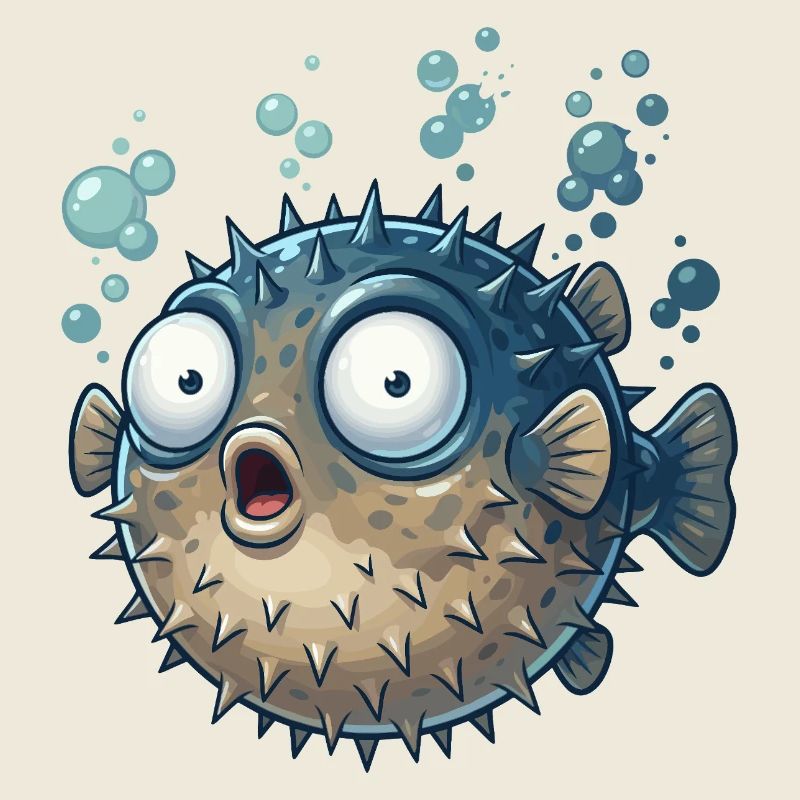 Moment de choc du poisson-globe