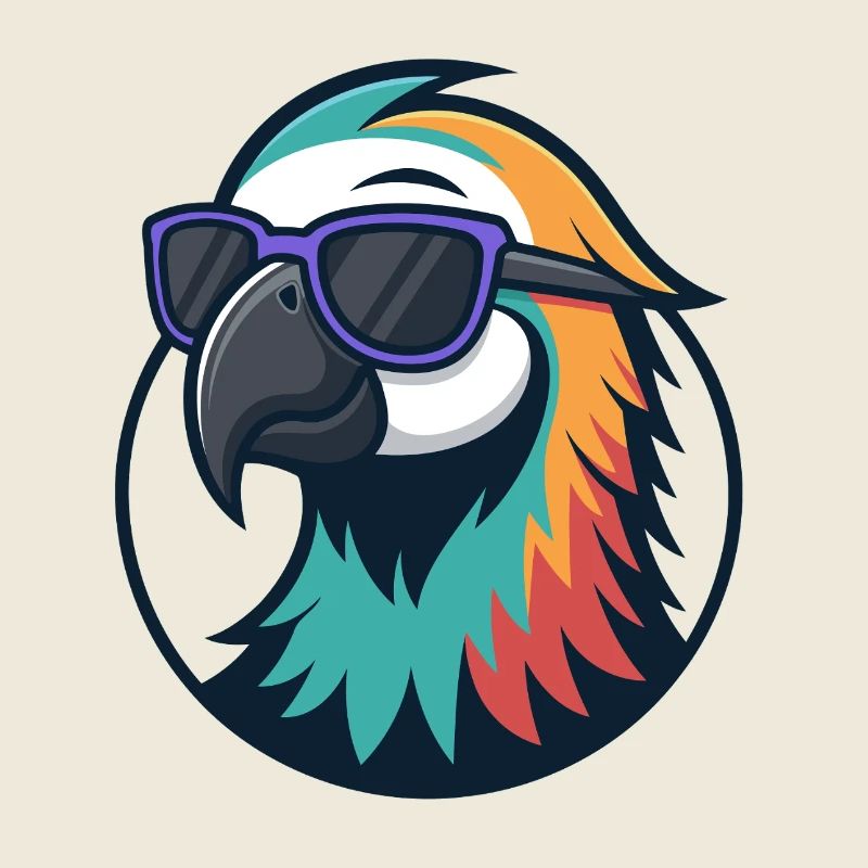Colorful Parrot With Glasses