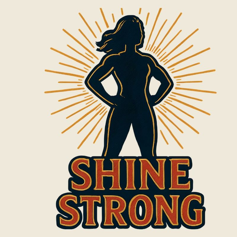 Shine Strong silhouette with sun rays