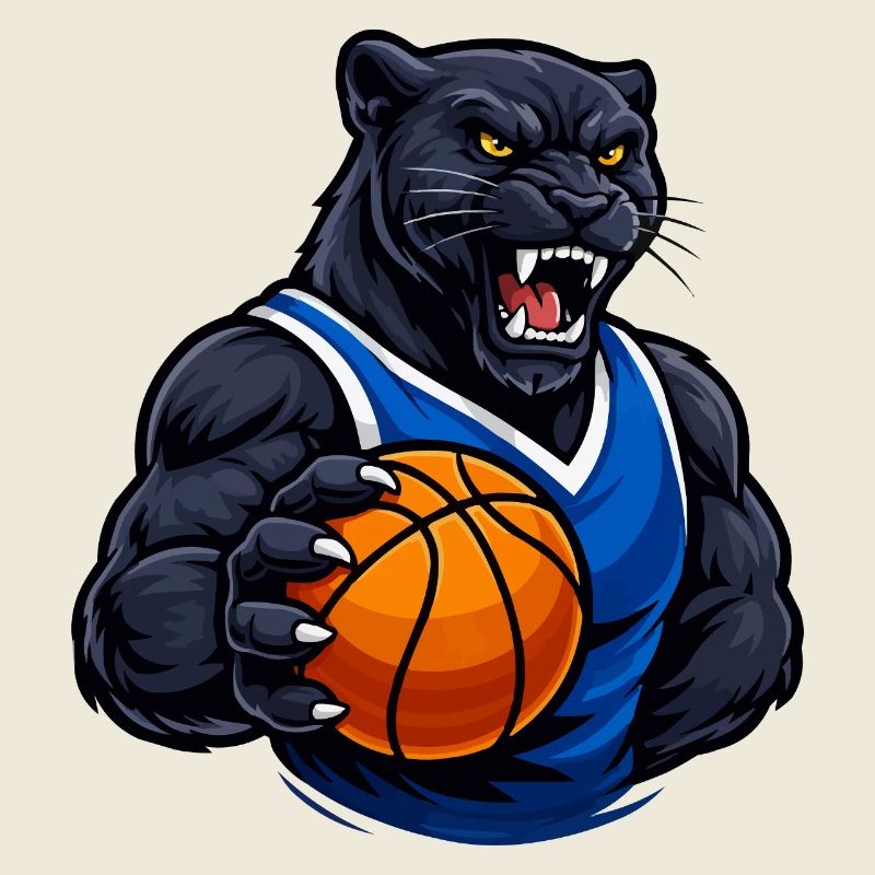 Panther mit Basketball-Motiv