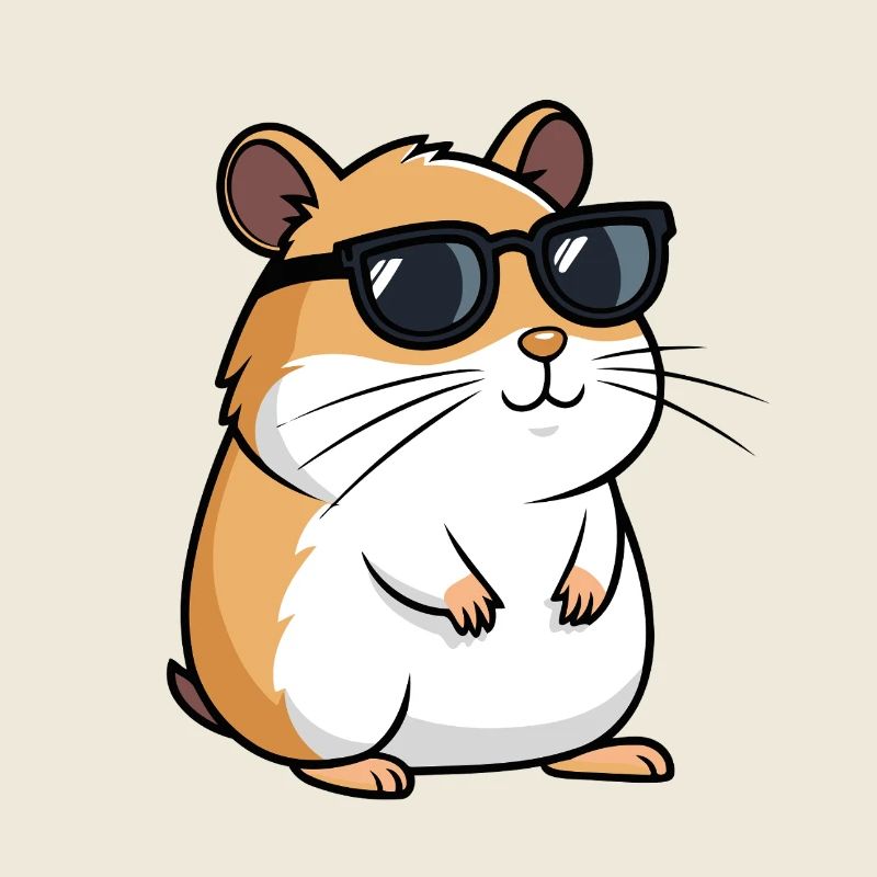 Hamster Cool Lunettes Noires