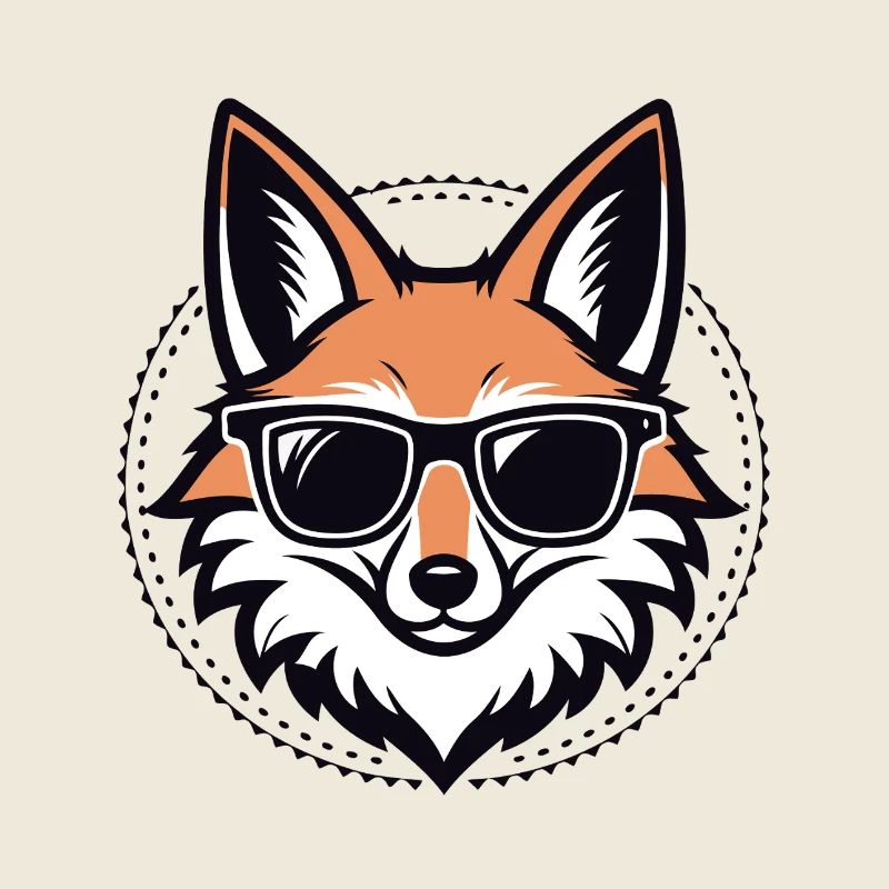 Renard rétro lunettes soleil