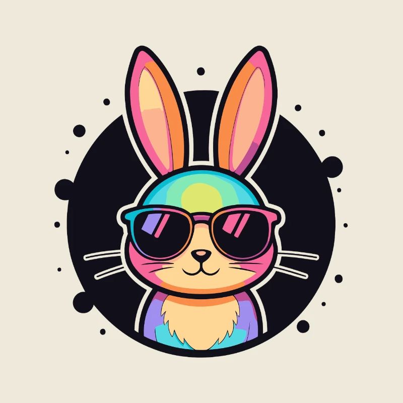 Lapin arc-en-ciel lunettes soleil