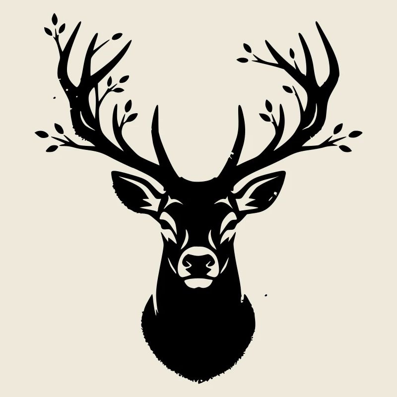Silhouette de la forêt de bois de cerf