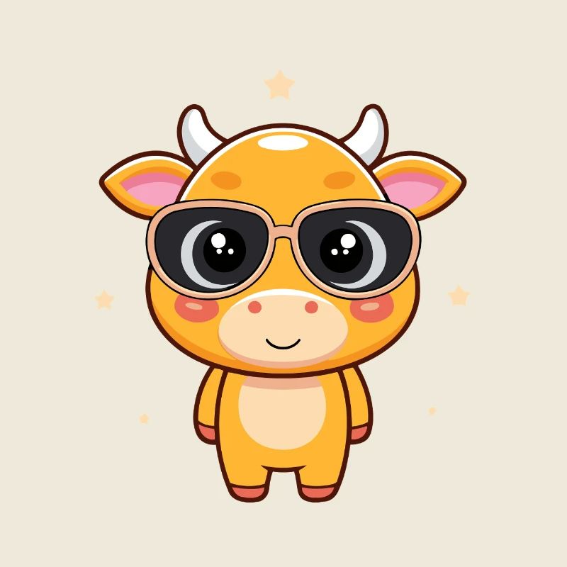 Chic cow with dark glasses