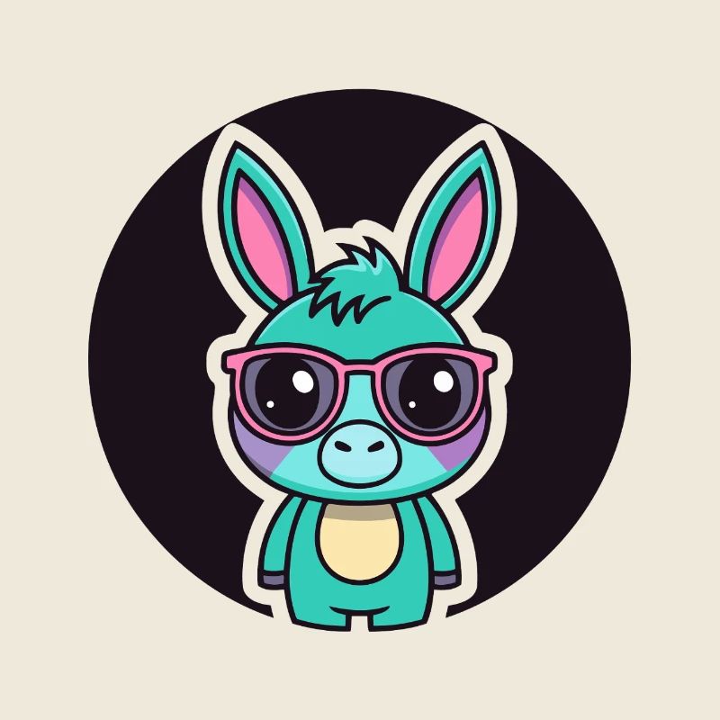 Little Donkey Turquoise Glasses Fun