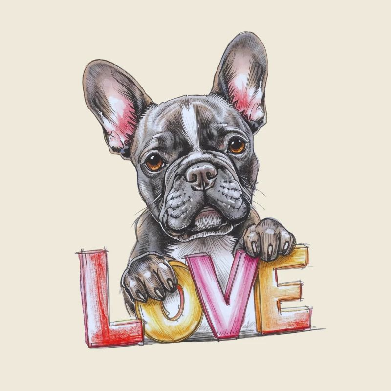 Amour du bouledogue français