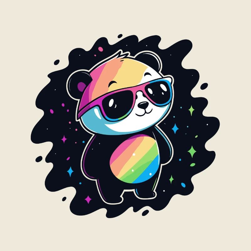 Panda Rainbow Galaxy Cool Glasses