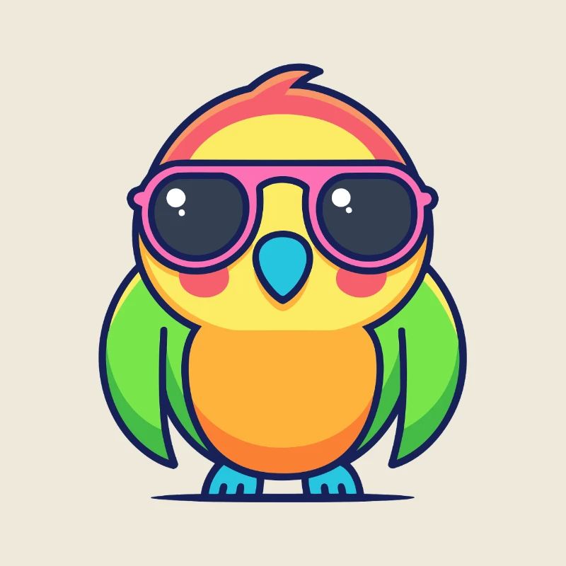 Papageien-Neon-Retro-Brillen