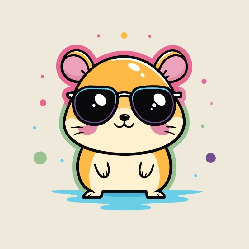 Hamster-Cool-Brille und Konfetti