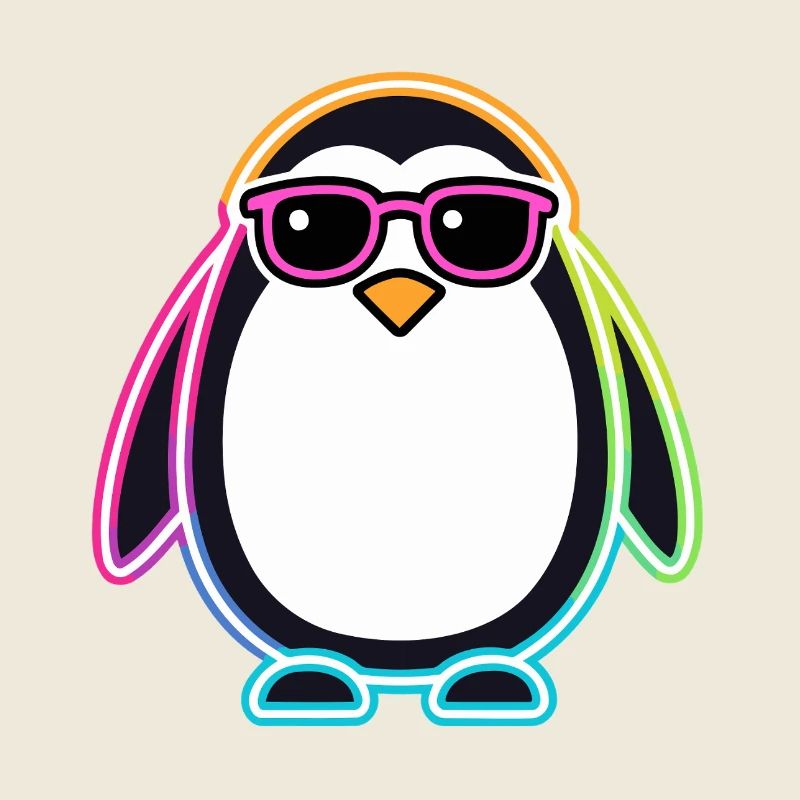 Pingouin Néon Lunettes