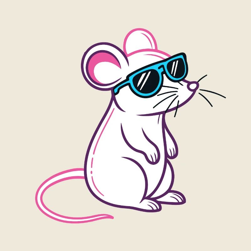 Maus Retro Blaue Brille